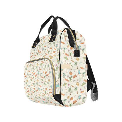 Beach Themed Pattern Print Design 05 Diaper Bag Backpack