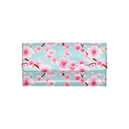 Cherry Blossom Pattern Print Design CB04 Women's Trifold Wallet