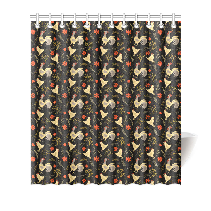 Chicken Pattern Print Design 04 Shower Curtain