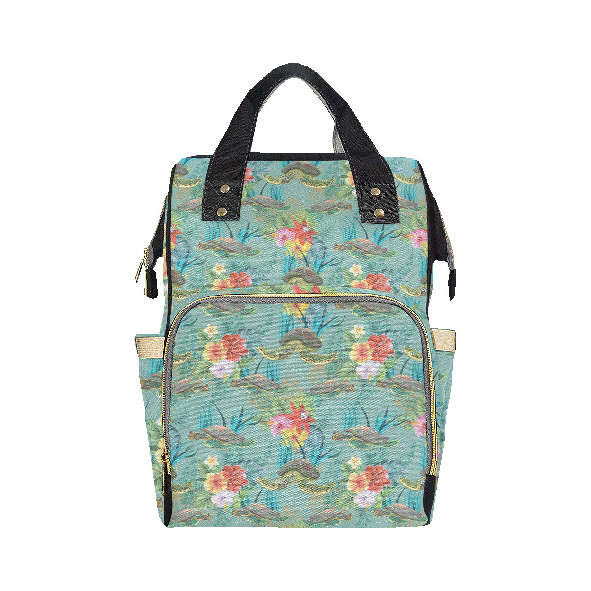 Sea Turtle Pattern Print Design T012 Diaper Bag Backpack