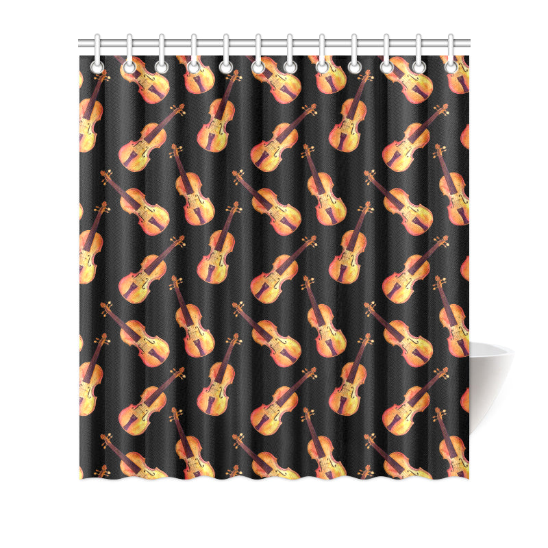 Violin Pattern Print Design 04 Shower Curtain