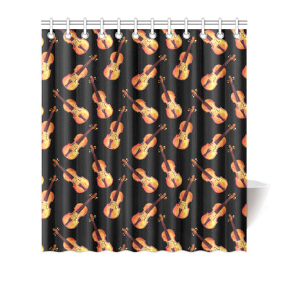 Violin Pattern Print Design 04 Shower Curtain