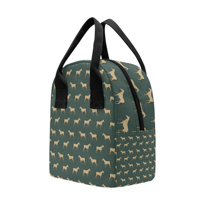 Horse Classic Themed Pattern Print Insulated Lunch Bag
