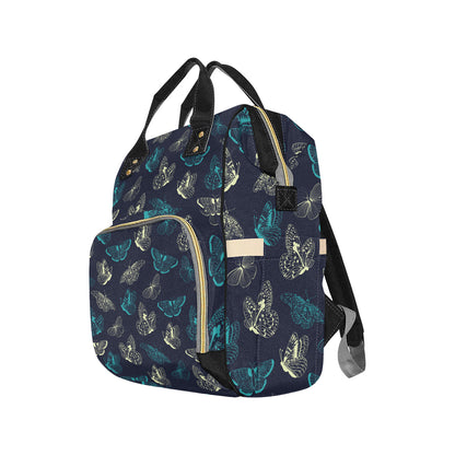 Monarch Butterfly Pattern Print Design 01 Diaper Bag Backpack