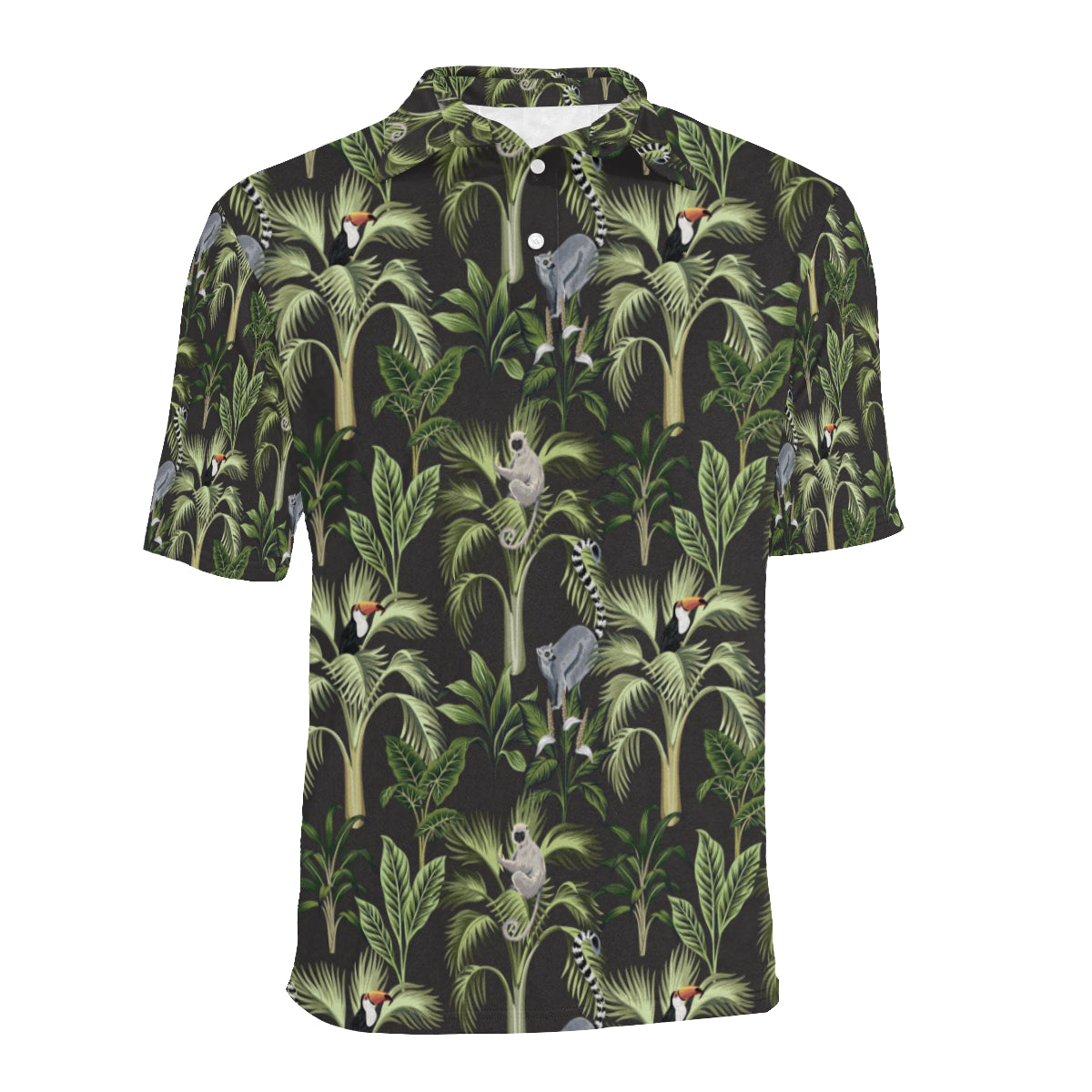 Rainforest Pattern Print Design RF05 Men Polo Shirt