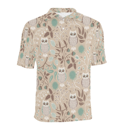 Owl Pattern Print Design A02 Men Polo Shirt