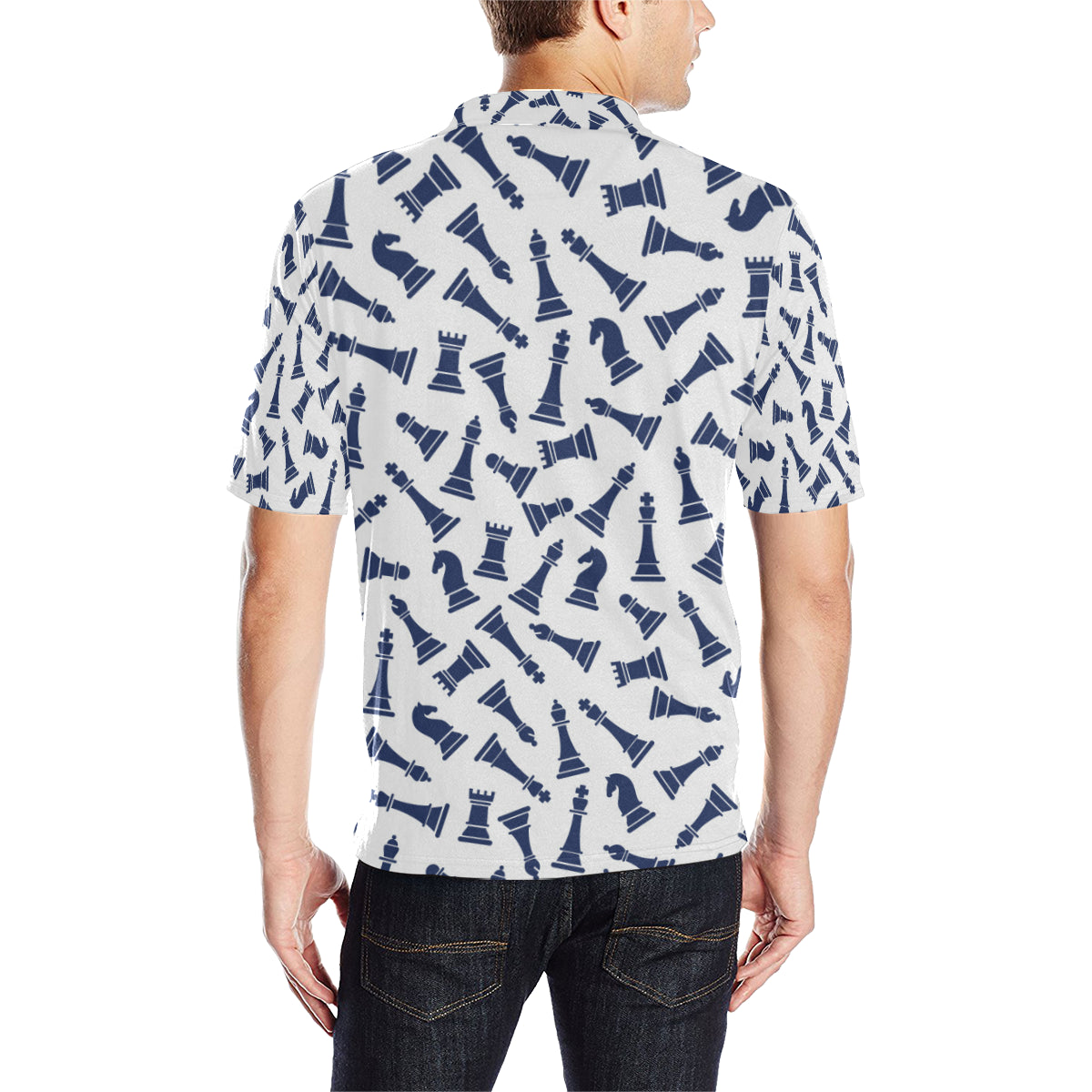 Chess Pattern Print Design 03 Men Polo Shirt