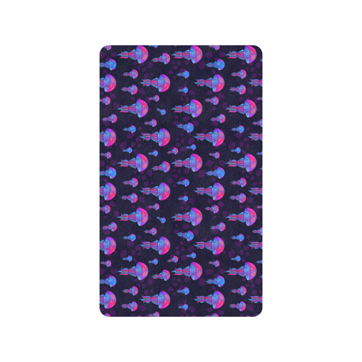 Jellyfish Neon Print Rubber Doormat
