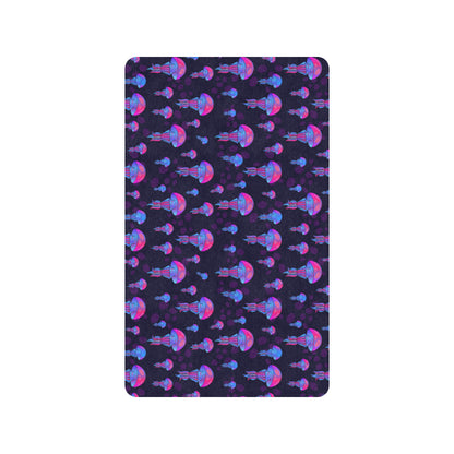 Jellyfish Neon Print Rubber Doormat