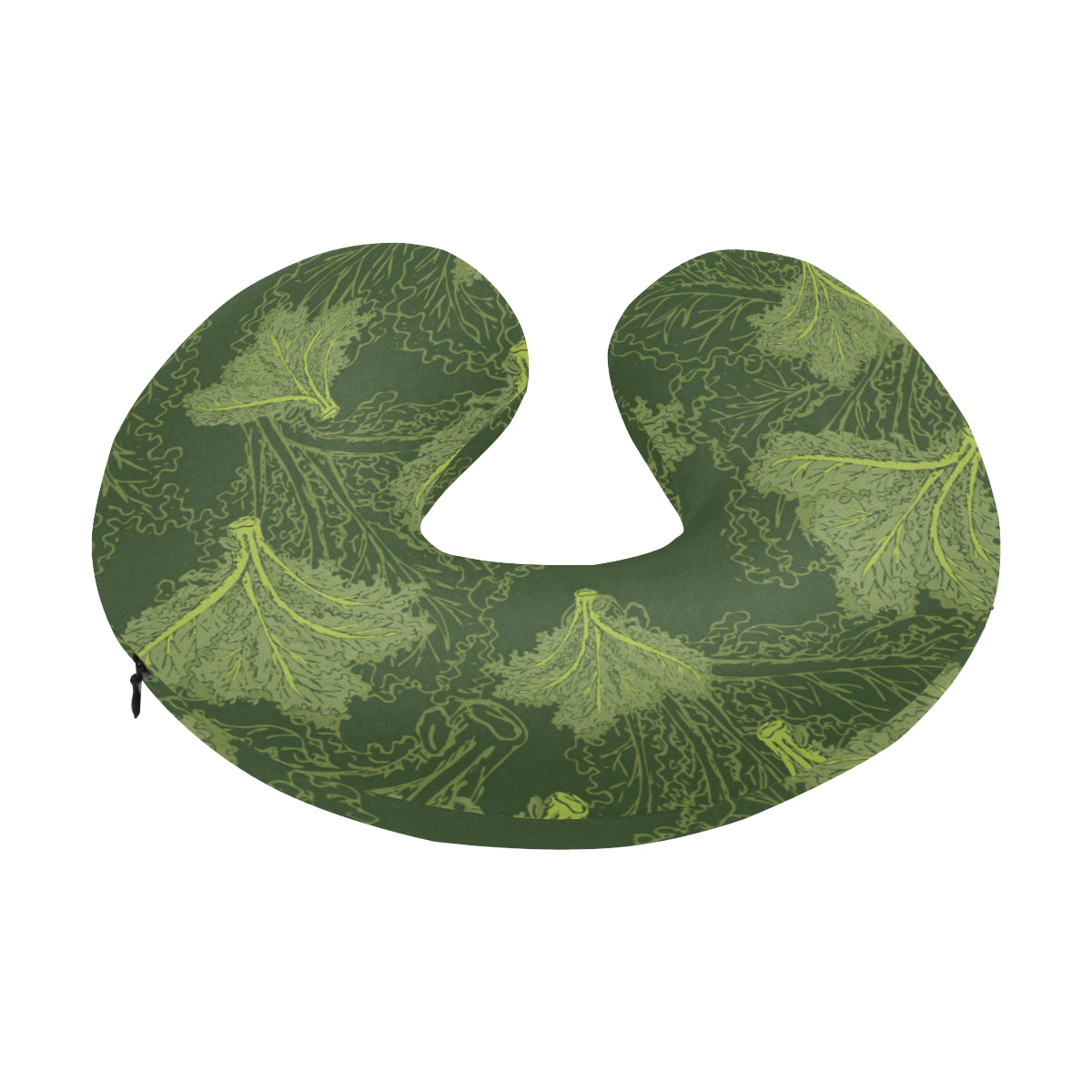 Kale Pattern Print Design 01 U-Shaped Travel Neck Pillow