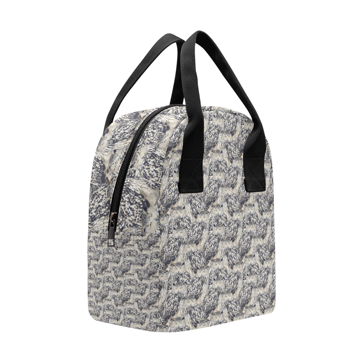 Owl Realistic Themed Design Print Insulated Lunch Bag