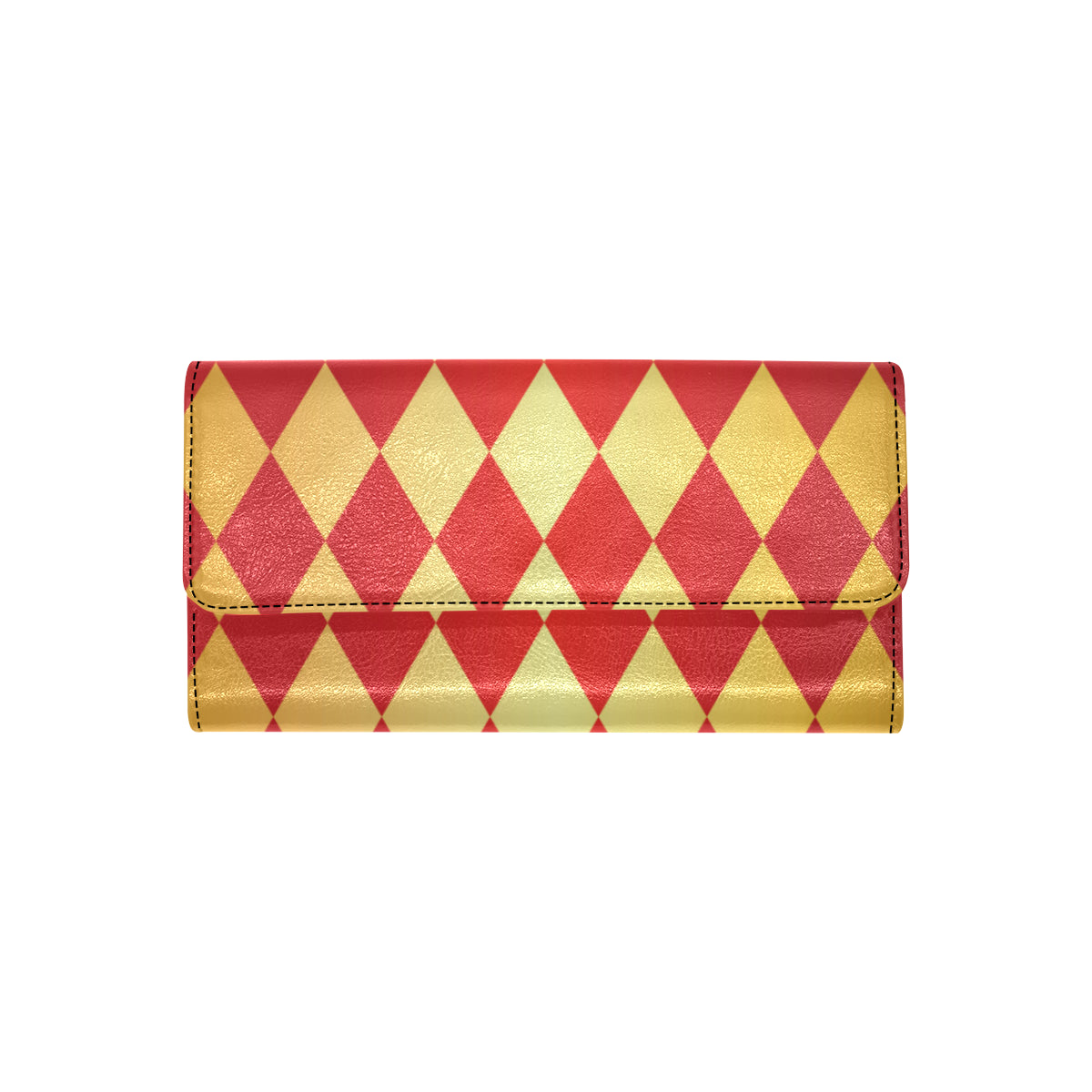 Harlequin Pattern Print Design 03 Women's Trifold Wallet