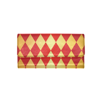 Harlequin Pattern Print Design 03 Women's Trifold Wallet