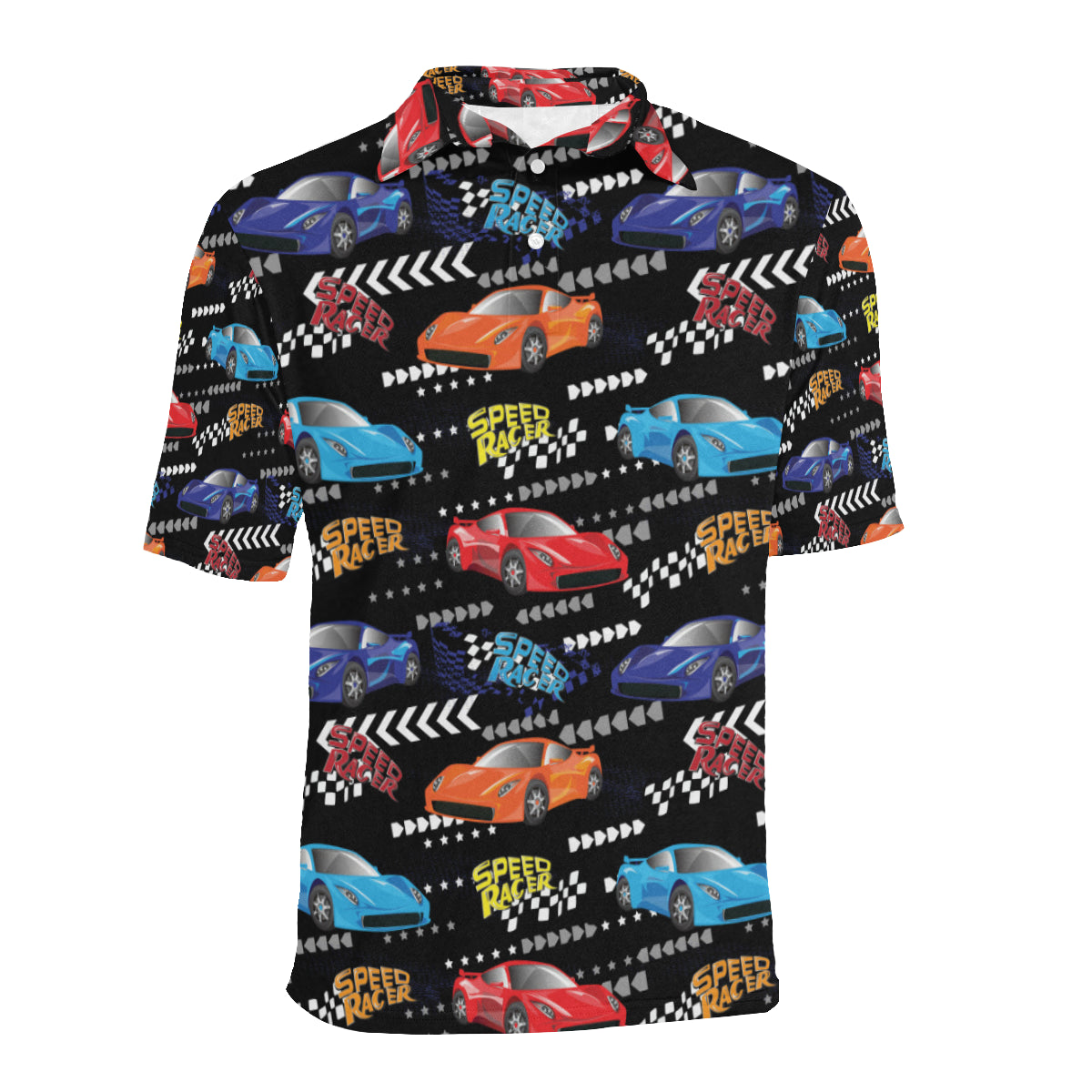 Racing Pattern Print Design A05 Men Polo Shirt