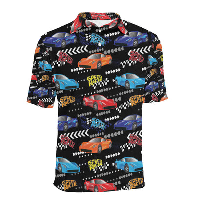 Racing Pattern Print Design A05 Men Polo Shirt