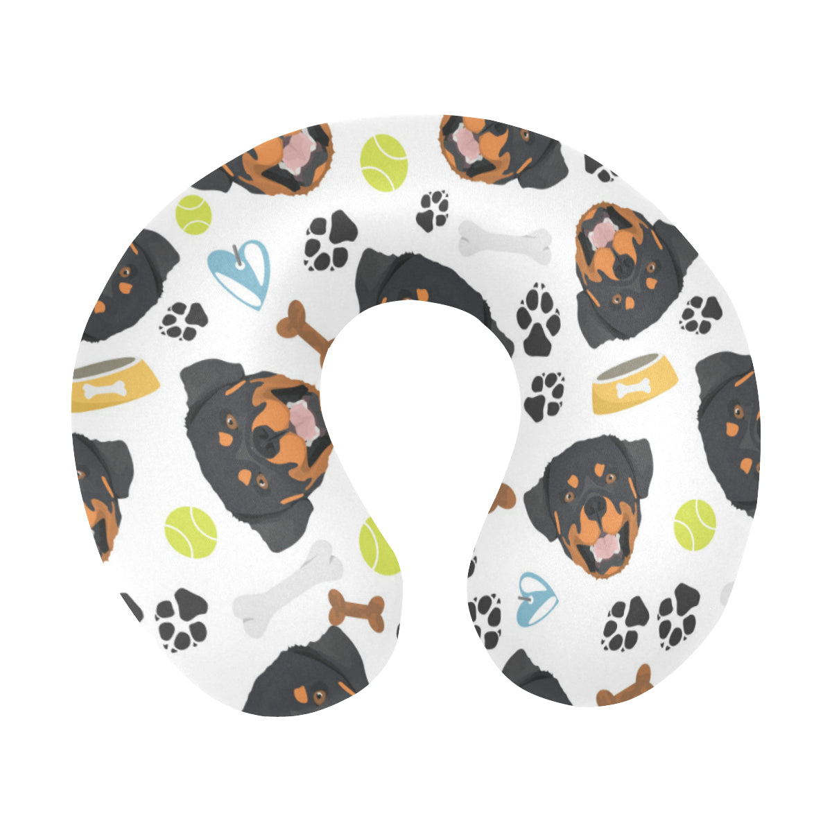 Rottweiler Pattern Print Design A04 U-Shaped Travel Neck Pillow
