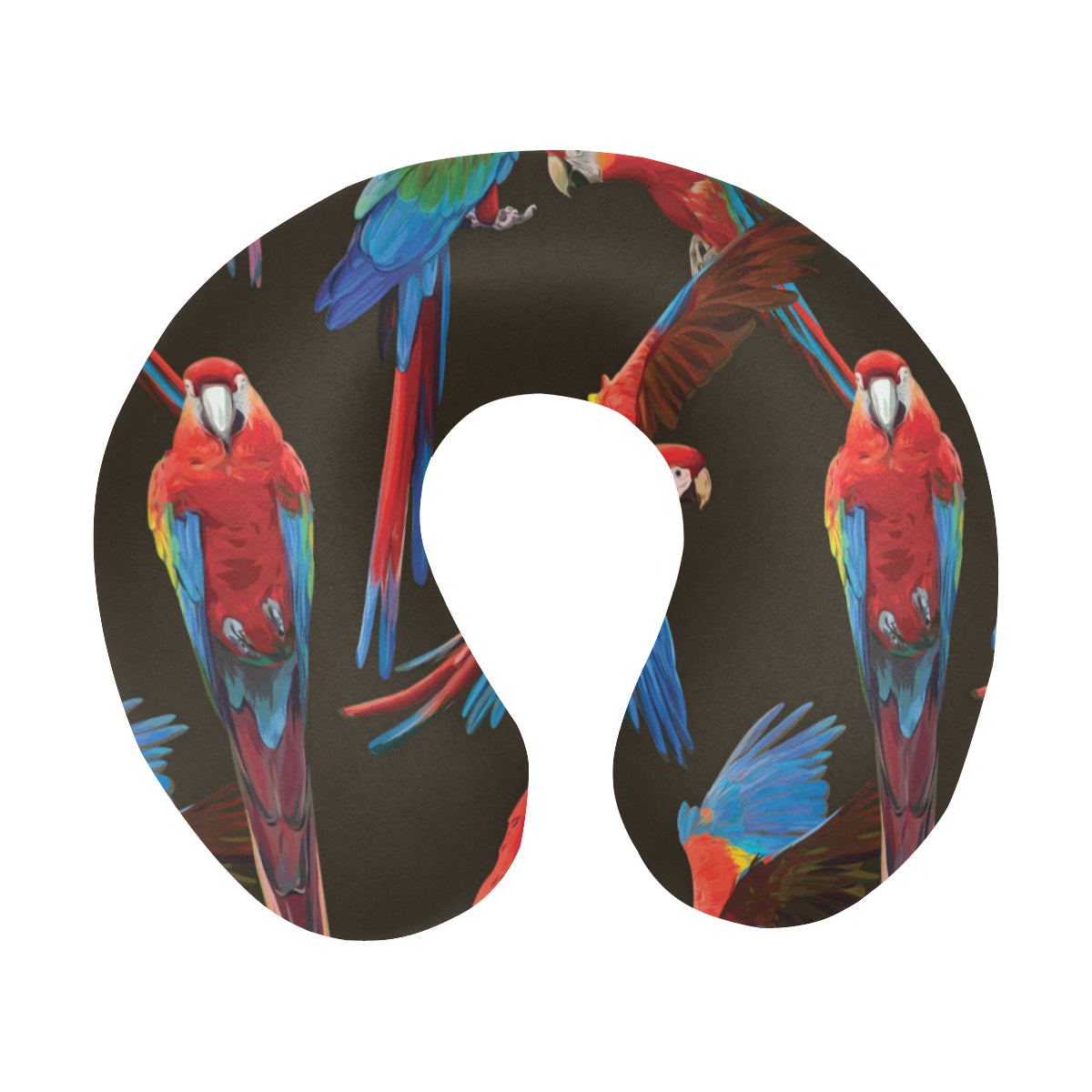 Macaw Pattern Print Design 04 U-Shaped Travel Neck Pillow