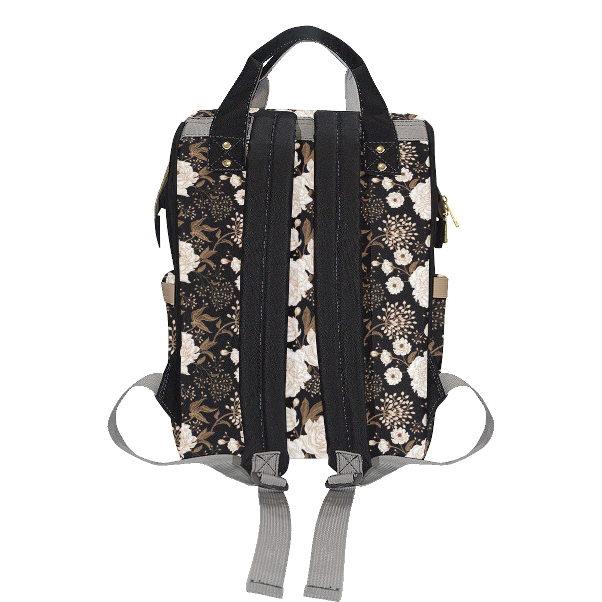Peony Pattern Print Design A02 Diaper Bag Backpack