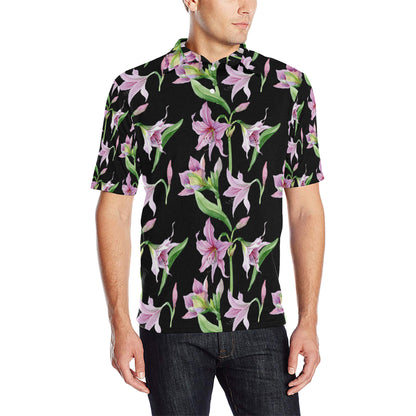 Amaryllis Pattern Print Design AL08 Men Polo Shirt