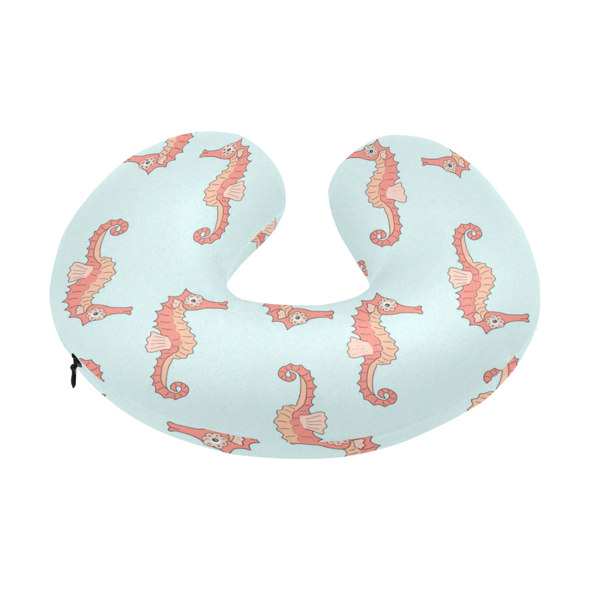 SeaHorse Pattern Print Design 01 U-Shaped Travel Neck Pillow