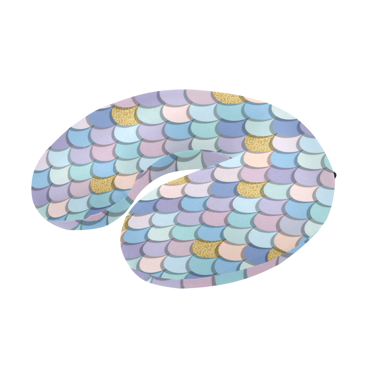 Mermaid Scales Pattern Print Design 05 U-Shaped Travel Neck Pillow