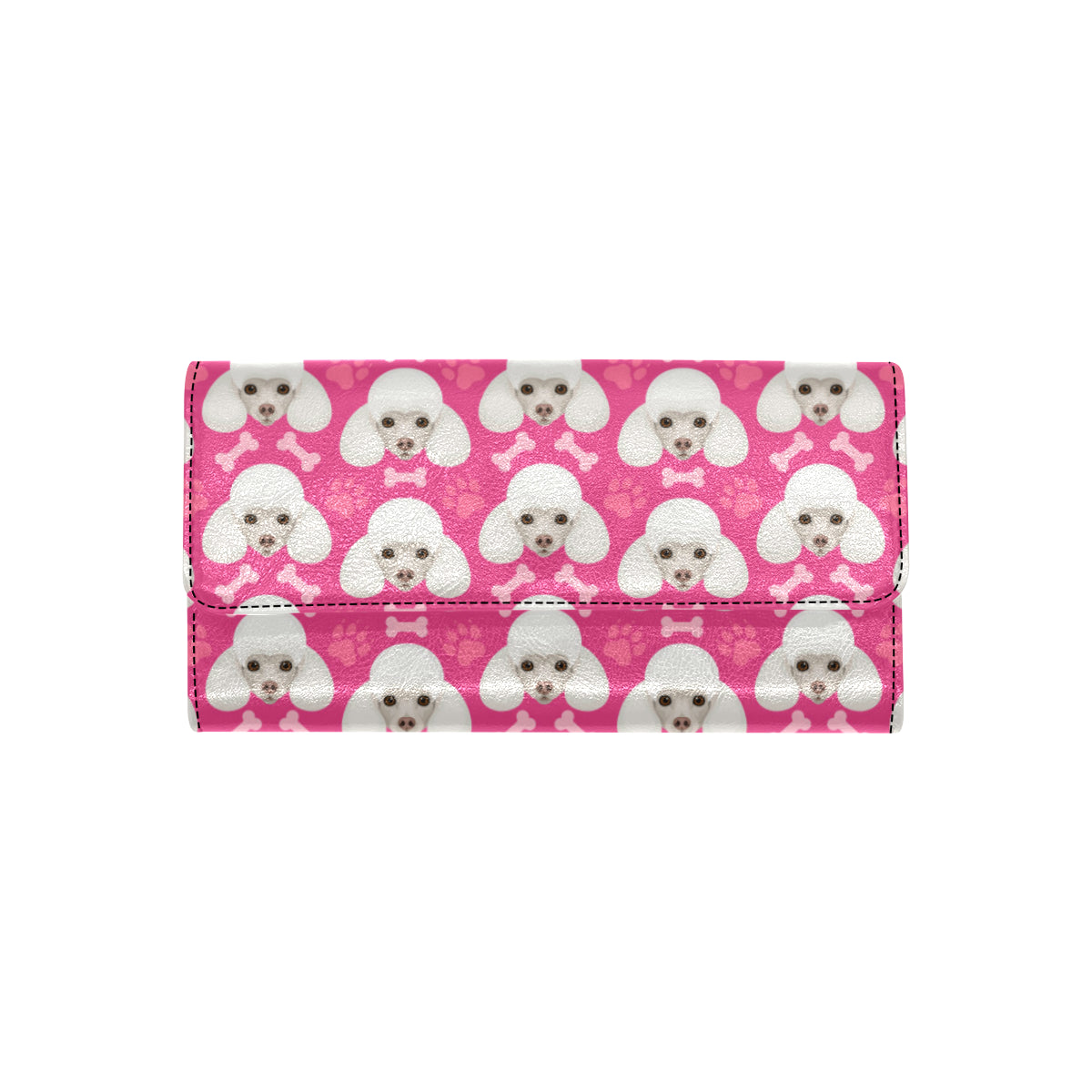 Poodle Pattern Print Design A04 Women's Trifold Wallet