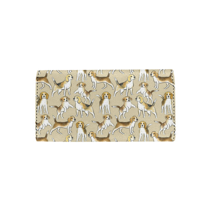 Beagle Pattern Print Design 04 Women's Trifold Wallet