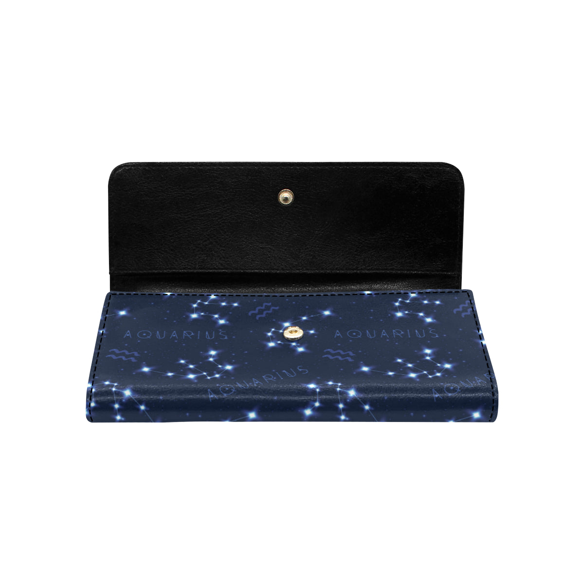Aquarius Zodiac Pattern Print Design 02 Women's Trifold Wallet