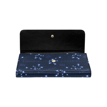 Aquarius Zodiac Pattern Print Design 02 Women's Trifold Wallet