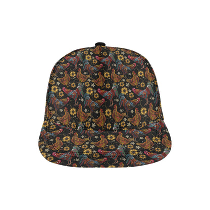 Chicken Embroidery Style Snapback Cap