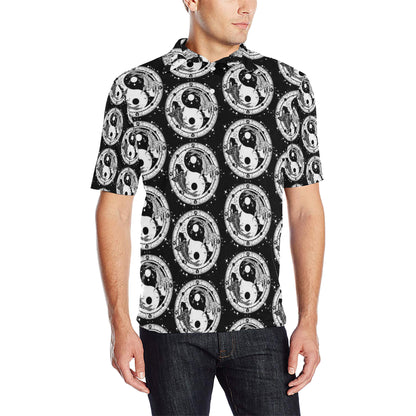 Yin Yang Koi Fish Men Polo Shirt