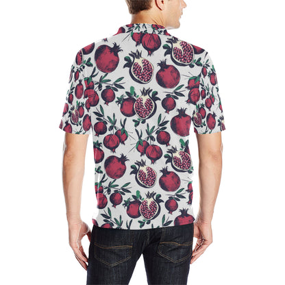 Pomegranate Pattern Print Design PG01 Men Polo Shirt