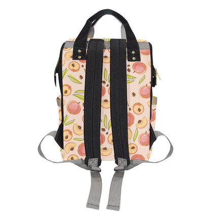 Peach Pattern Print Design A01 Diaper Bag Backpack