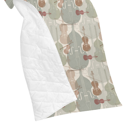 Violin Pattern Print Design 01 Premium Quilt