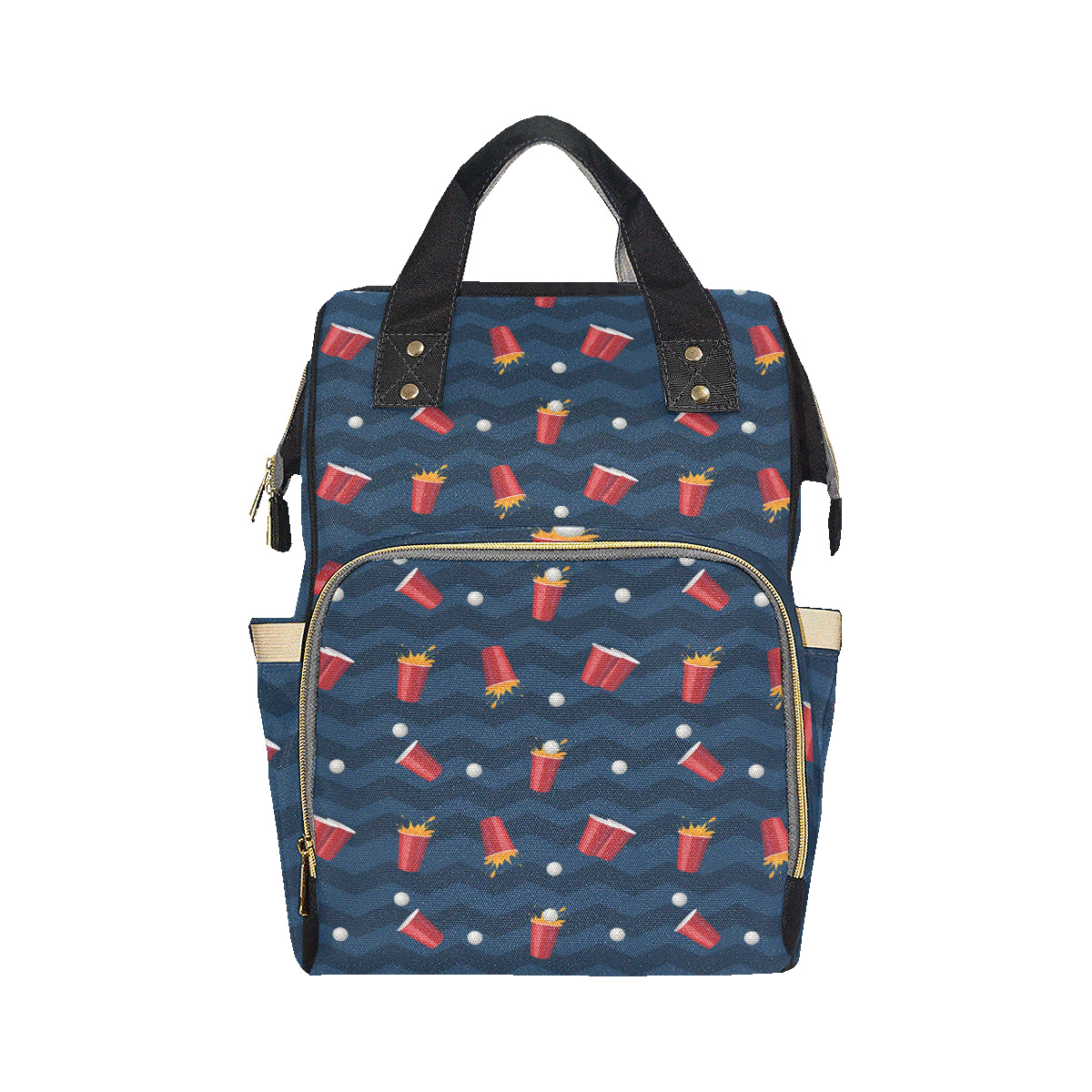Beer Pong Pattern Print Design 01 Diaper Bag Backpack
