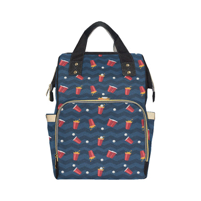 Beer Pong Pattern Print Design 01 Diaper Bag Backpack