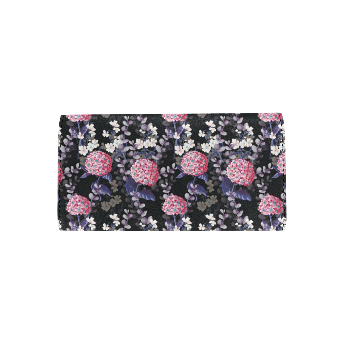 Hydrangea Pattern Print Design HD04 Women's Trifold Wallet