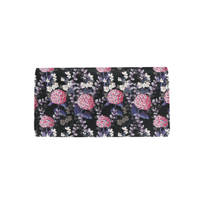 Hydrangea Pattern Print Design HD04 Women's Trifold Wallet