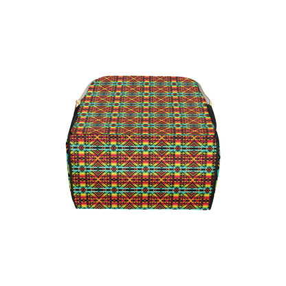 Kente Red Design African Print Diaper Bag Backpack