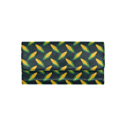 Corn Pattern Print Design 02 Women's Trifold Wallet