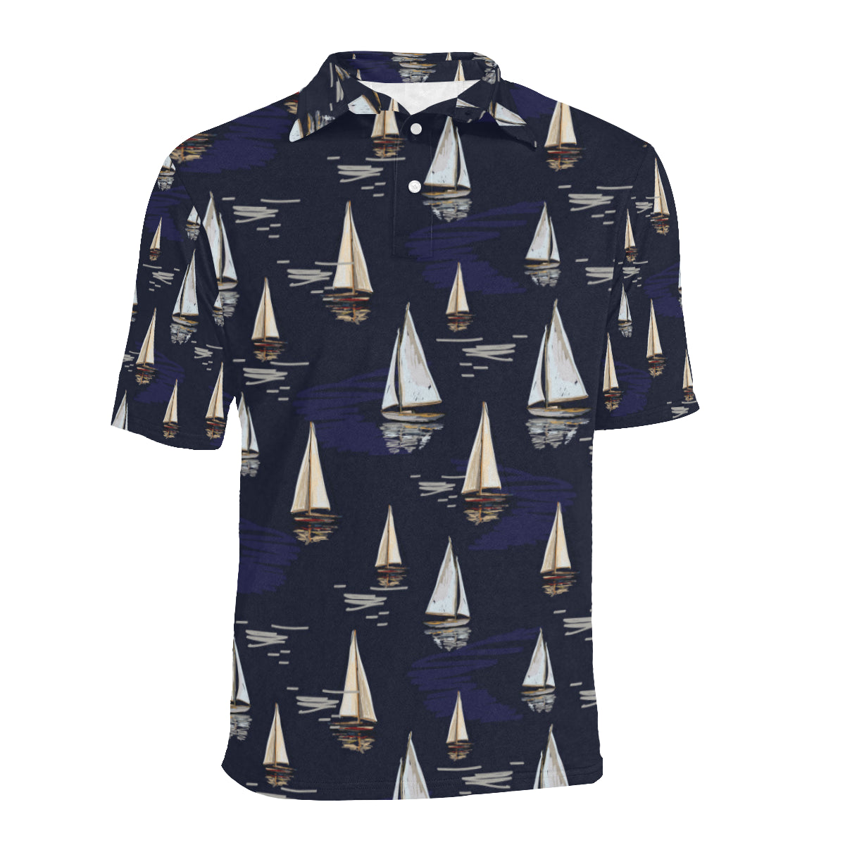 Sailing Ships Pattern Print Design A05 Men Polo Shirt