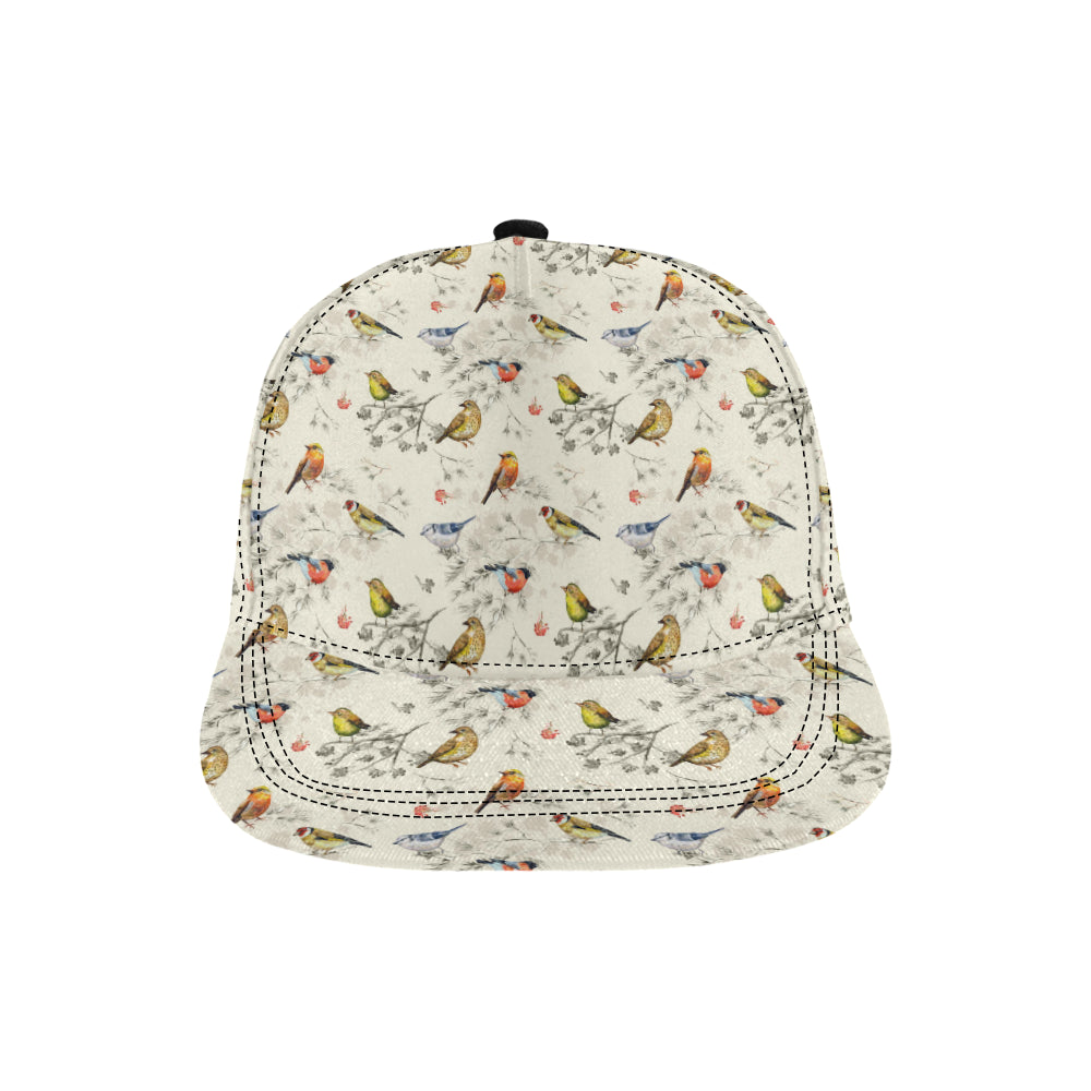 Bird Watercolor Design Pattern Snapback Cap