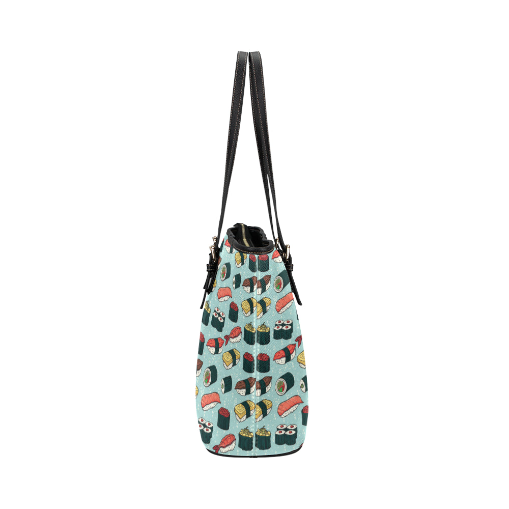 Sushi Pattern Design Leather Tote Bag