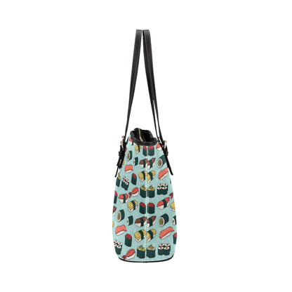Sushi Pattern Design Leather Tote Bag