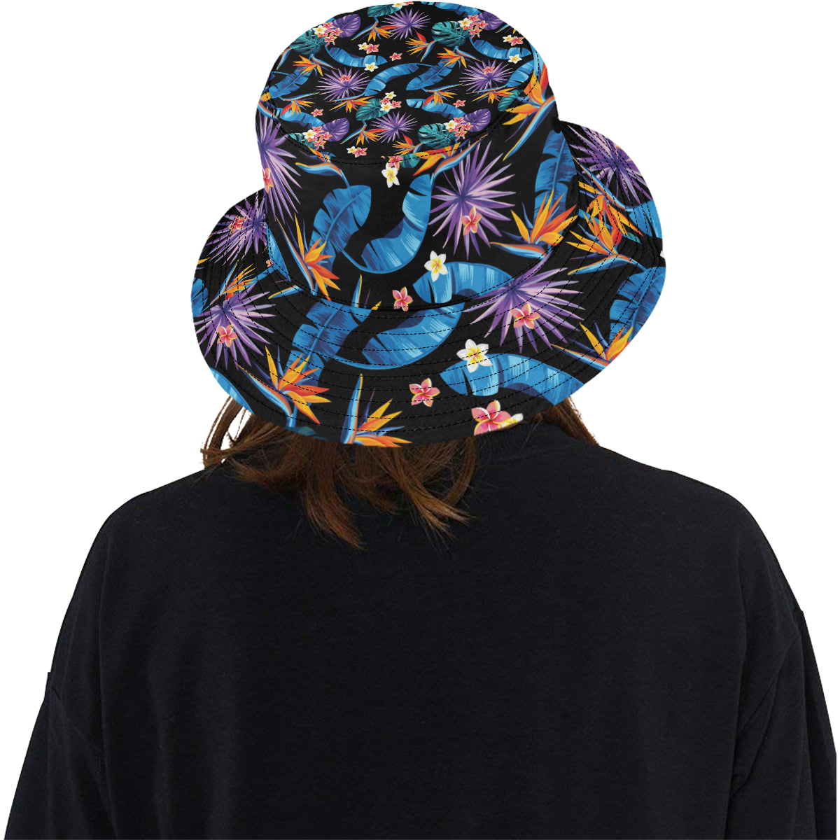 Tropical Flower Pattern Print Design TF018 Unisex Bucket Hat