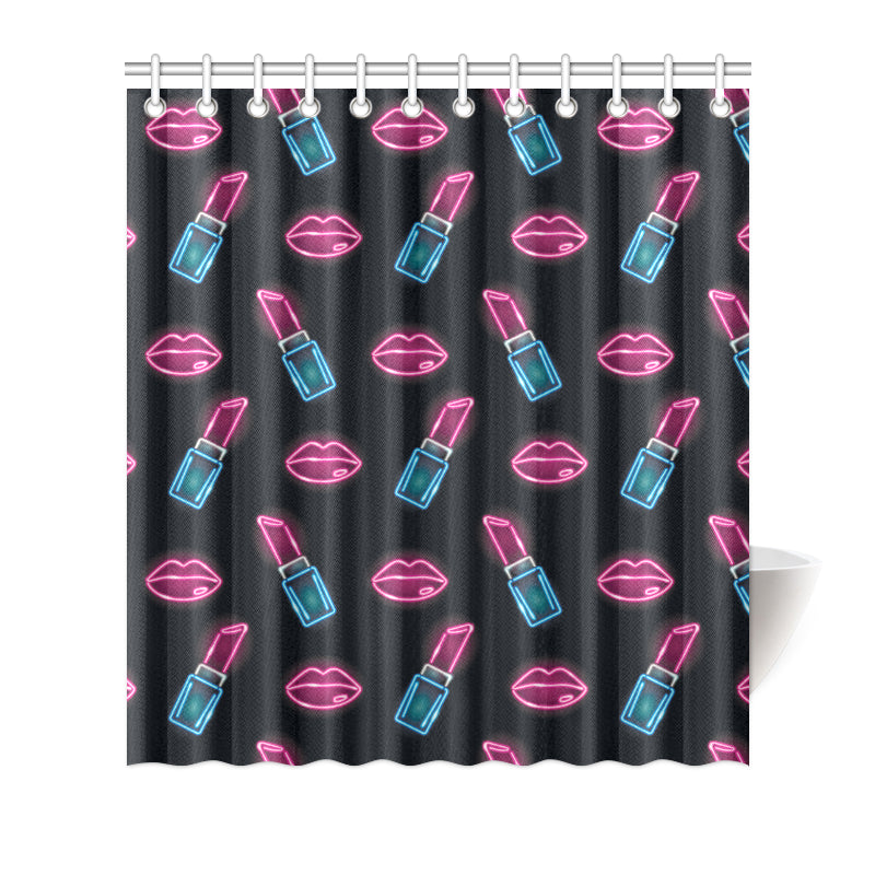 Lipstick Color Neon Pattern Print Design 03 Shower Curtain