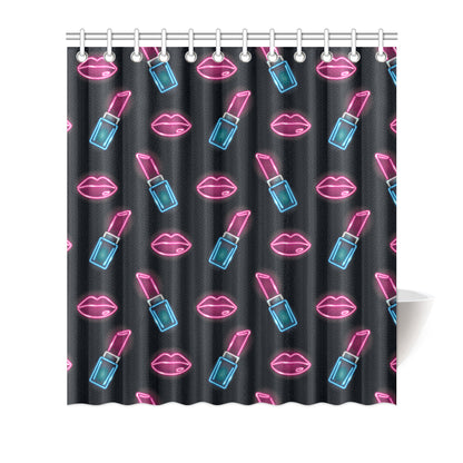 Lipstick Color Neon Pattern Print Design 03 Shower Curtain