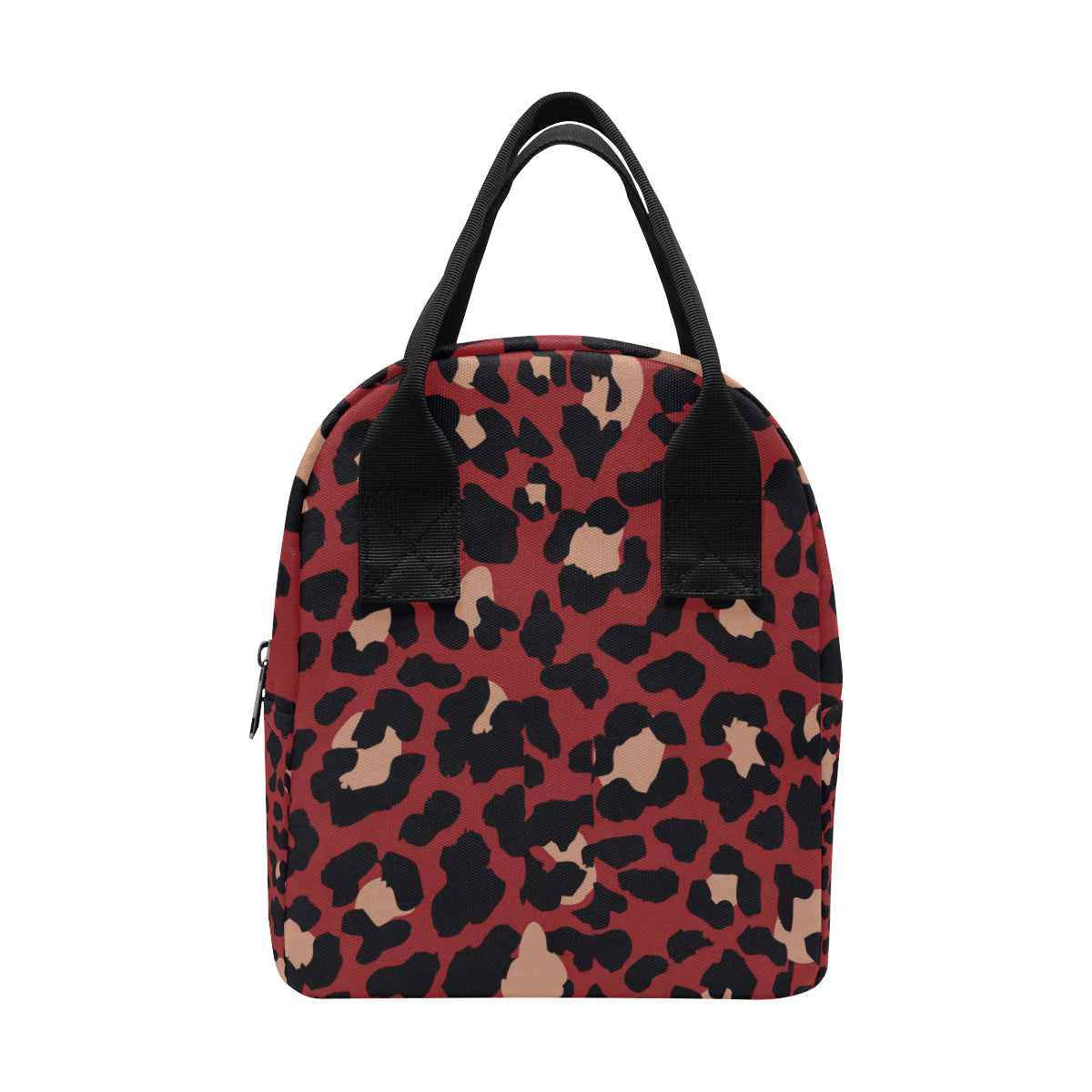 Cheetah Red Print Pattern Insulated Lunch Bag