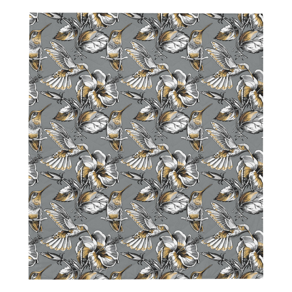 Hummingbird Pattern Print Design 02 Premium Quilt