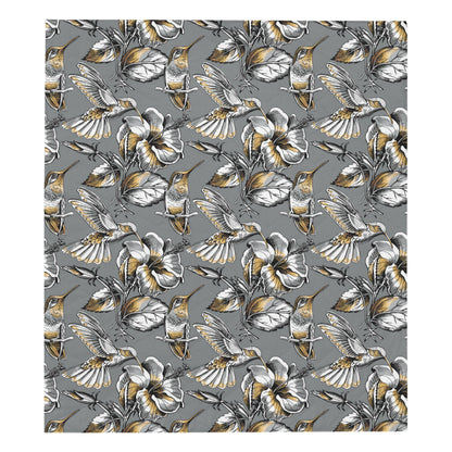 Hummingbird Pattern Print Design 02 Premium Quilt